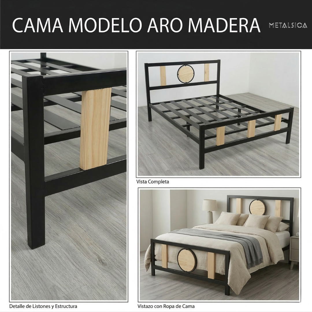 Cama Modelo Aro Madera