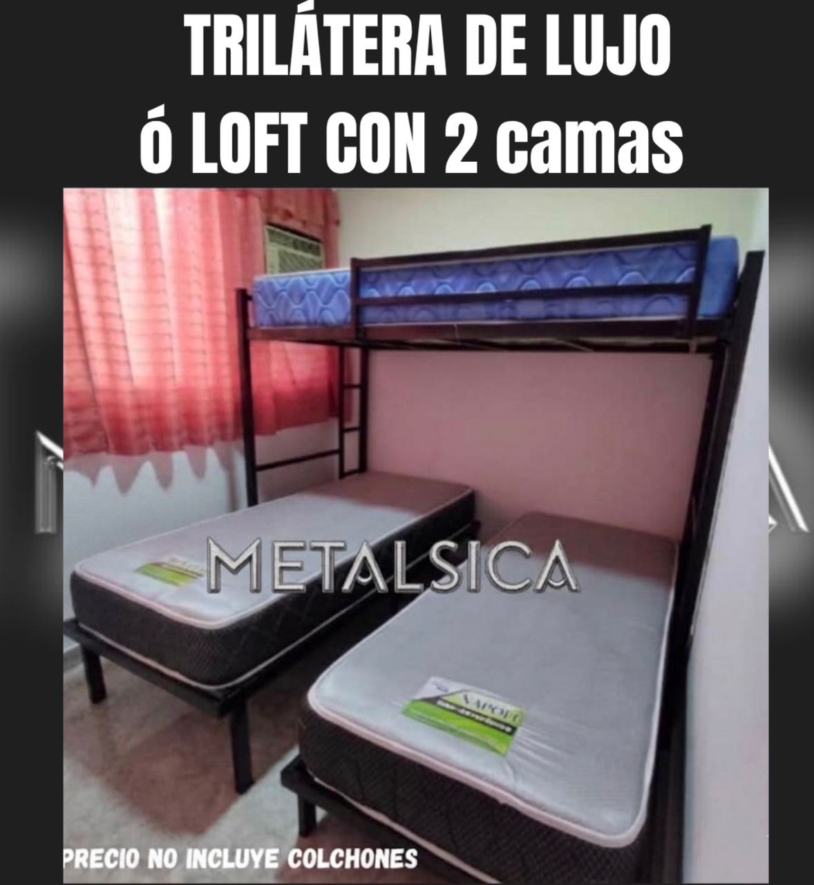 Litera Loft con Cama y Escritorio