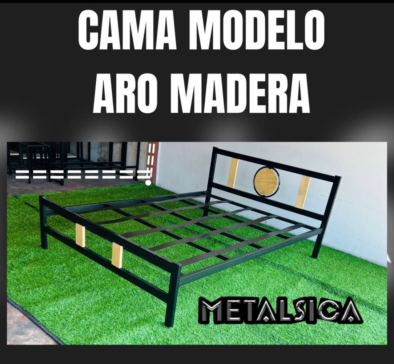 Cama Modelo Aro Madera individual